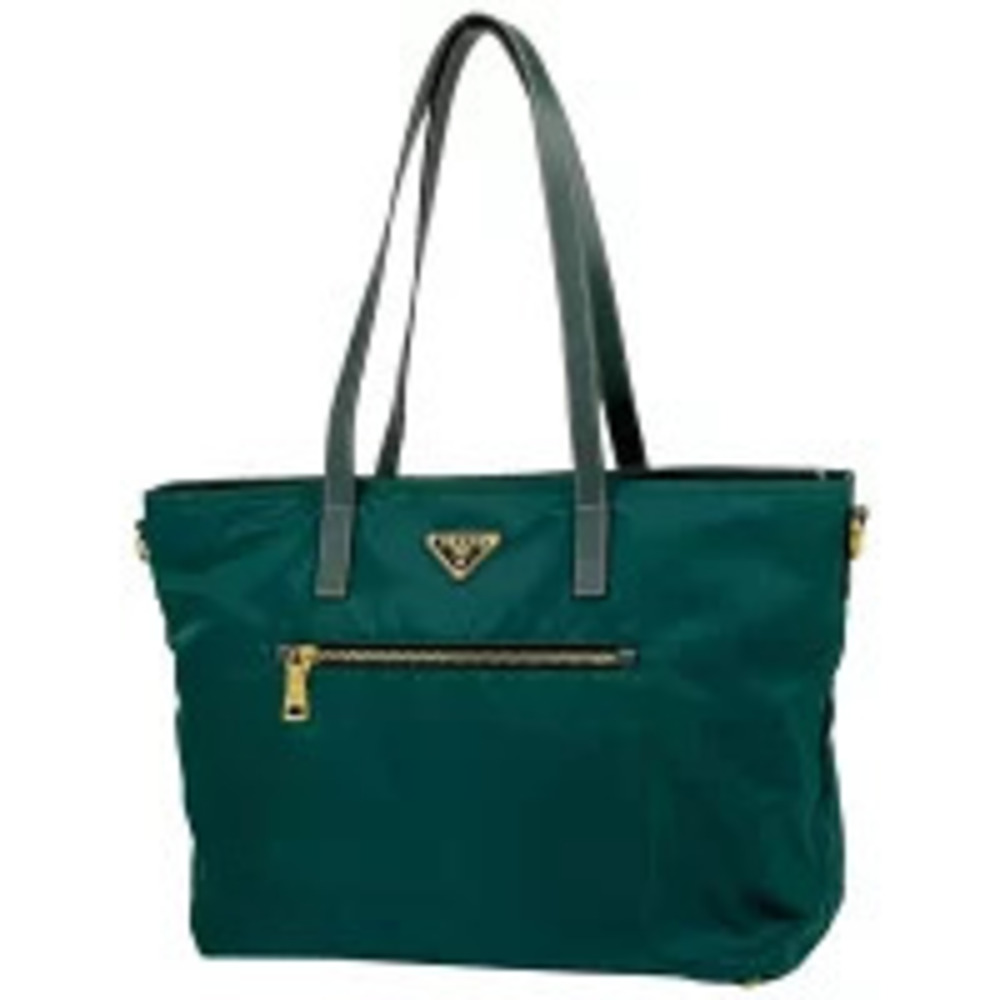 Prada Tessuto Crossbody Plate Tote Bag Shoulder Green